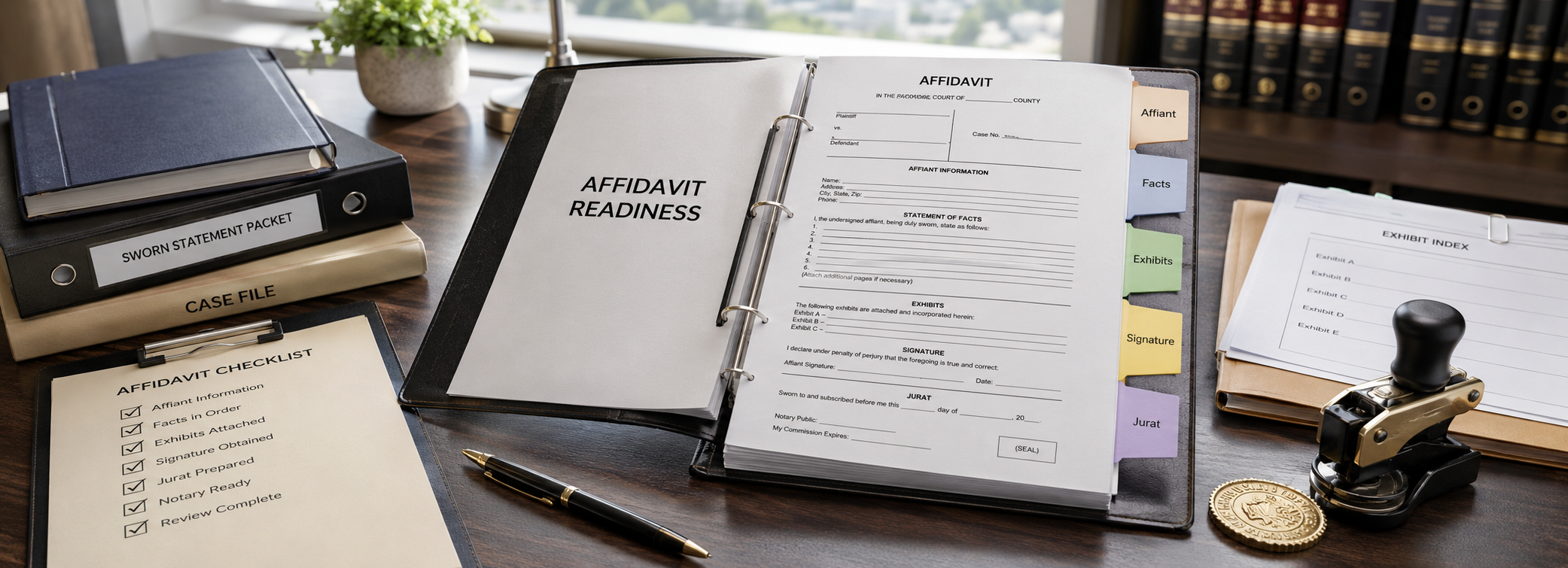 Affidavit preparation, sworn statements, court declarations, and paralegal document support from Court Documents