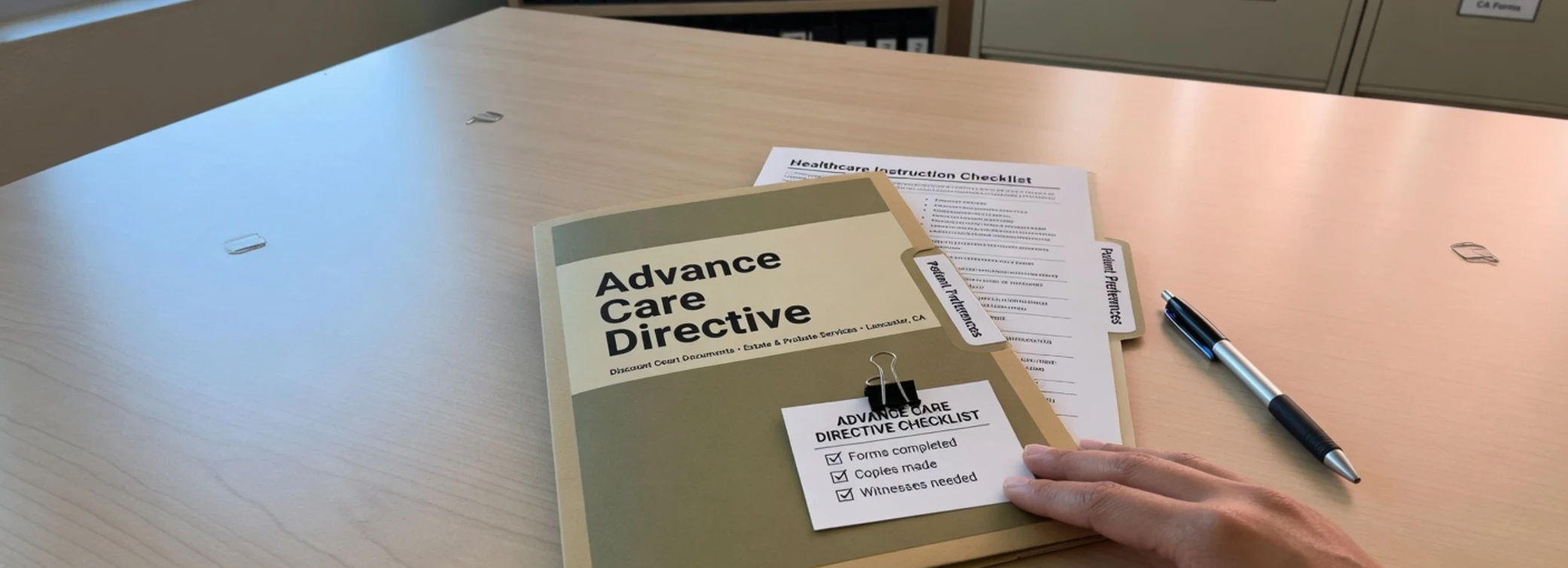 Advance care directives legal document preparation, court forms, filing packets, and paralegal document support from Court Documents
