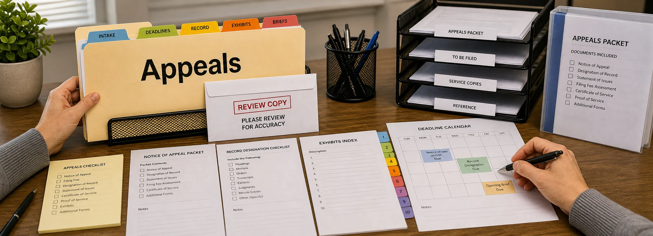 Appeals legal document preparation, court forms, filing packets, and paralegal document support from Court Documents