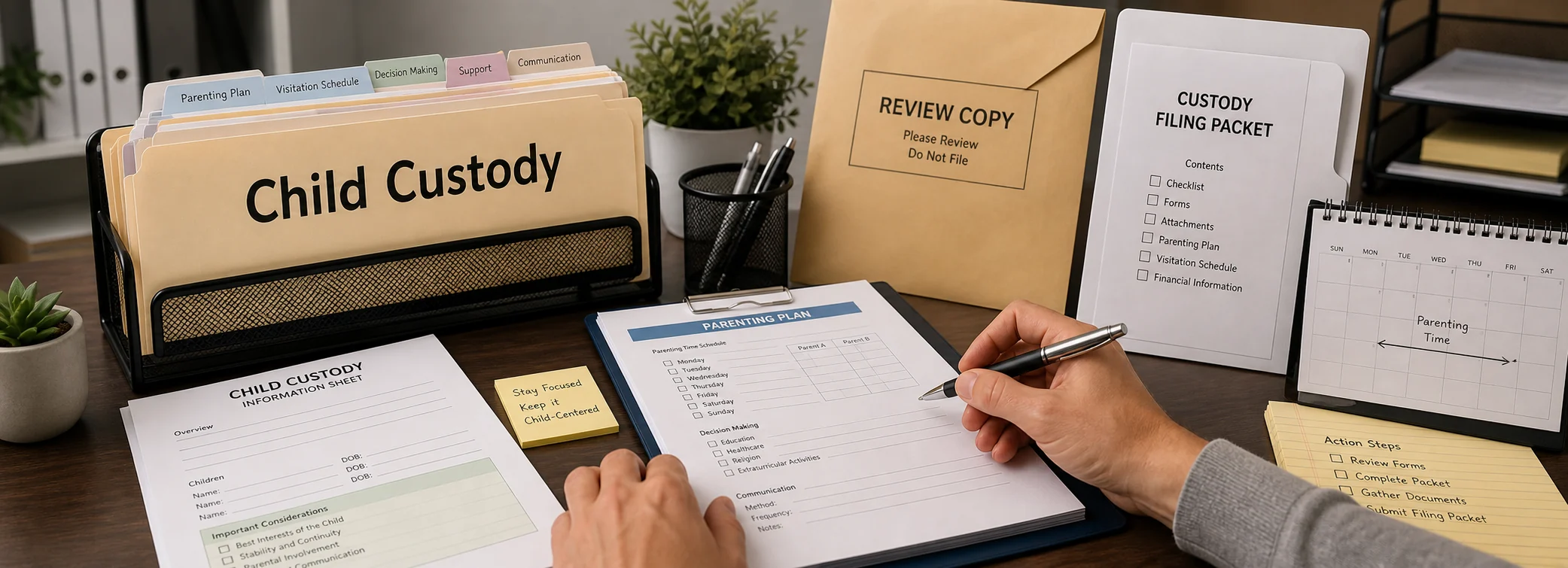 Child custody legal document preparation, court forms, filing packets, and paralegal document support from Court Documents
