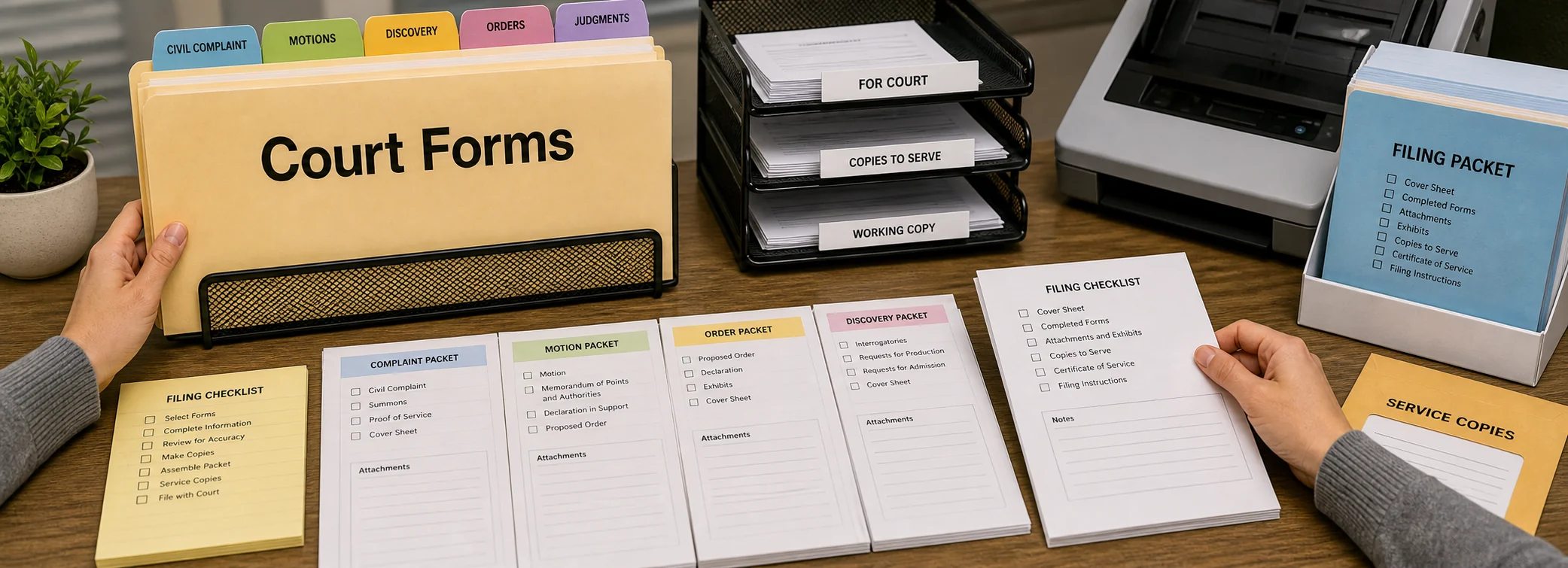 Court forms and filing packets legal document preparation, court forms, filing packets, and paralegal document support from Court Documents