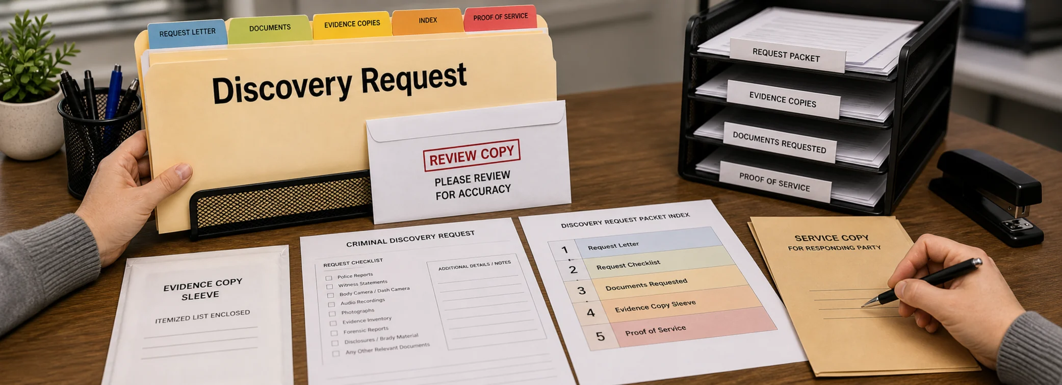 Criminal discovery request legal document preparation, court forms, filing packets, and paralegal document support from Court Documents
