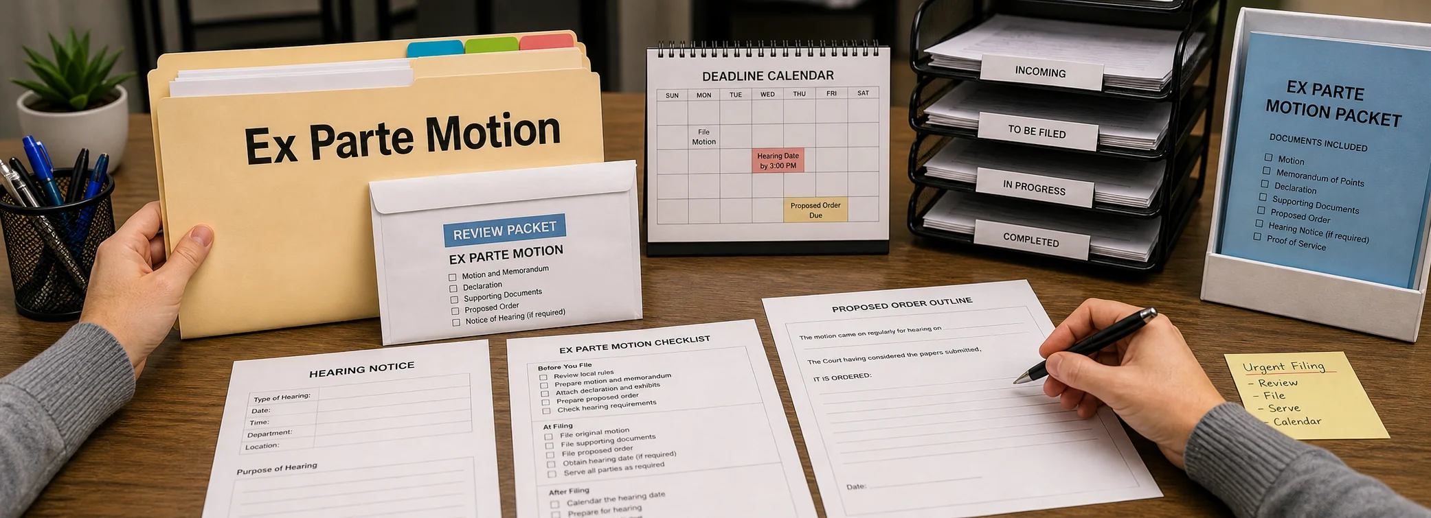 Ex parte motions legal document preparation, court forms, filing packets, and paralegal document support from Court Documents