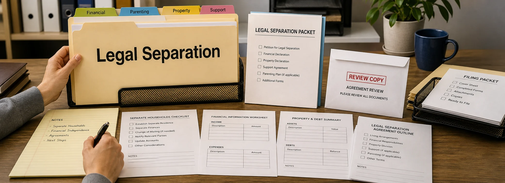 Legal separation legal document preparation, court forms, filing packets, and paralegal document support from Court Documents