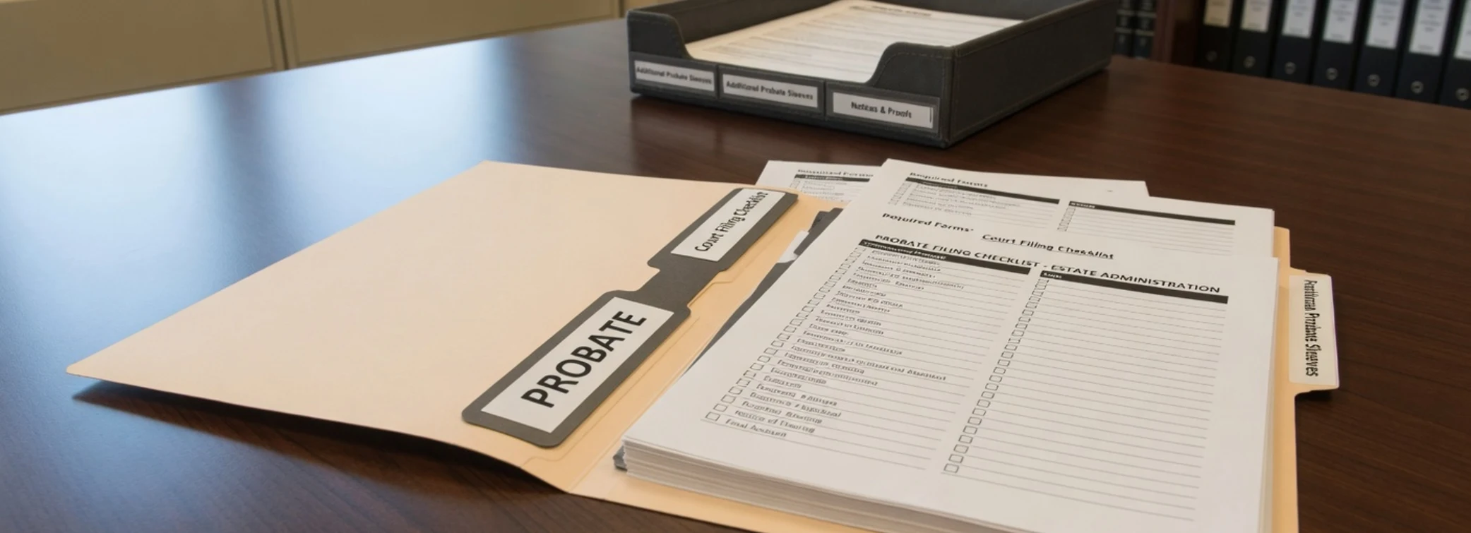 Probate legal document preparation, court forms, filing packets, and paralegal document support from Court Documents