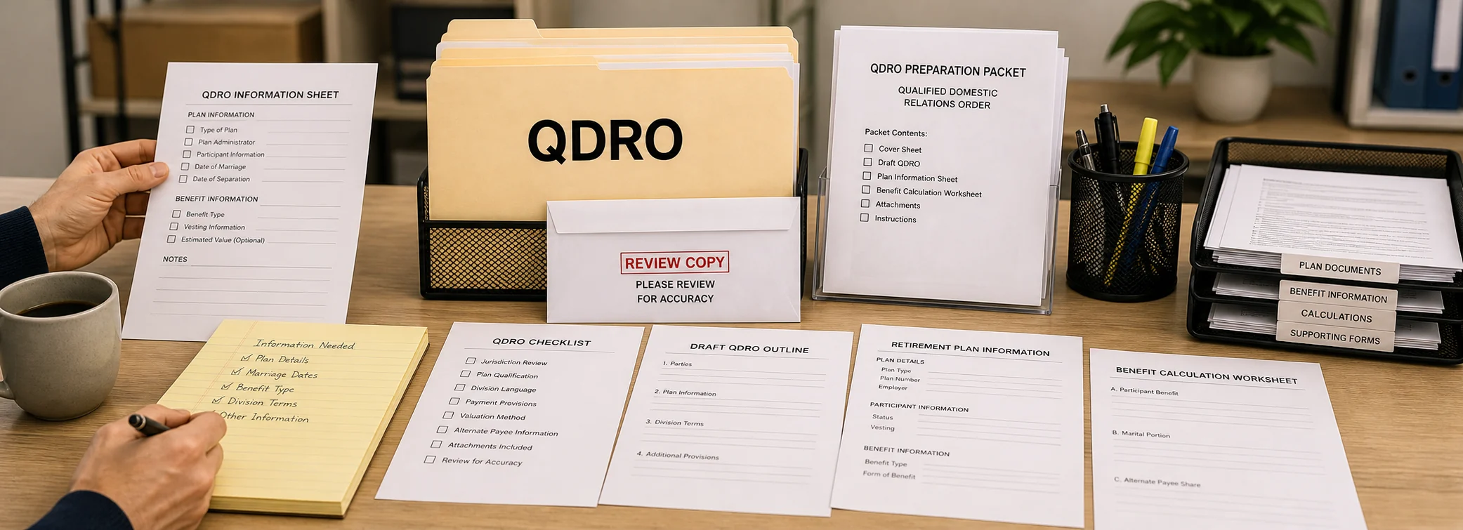 QDRO legal document preparation, court forms, filing packets, and paralegal document support from Court Documents