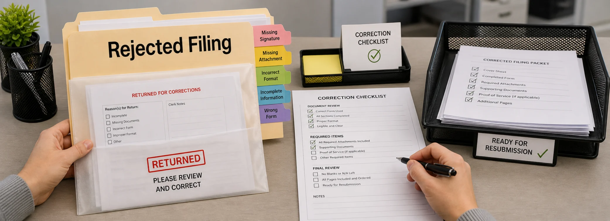 Rejected court filings legal document preparation, court forms, filing packets, and paralegal document support from Court Documents