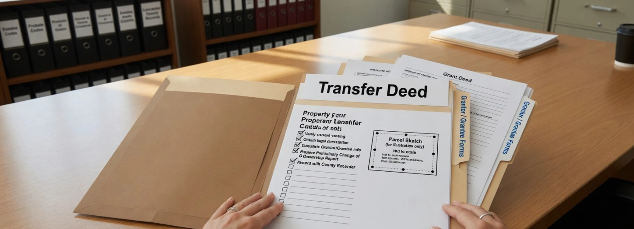 Transfer deed legal document preparation, court forms, filing packets, and paralegal document support from Court Documents