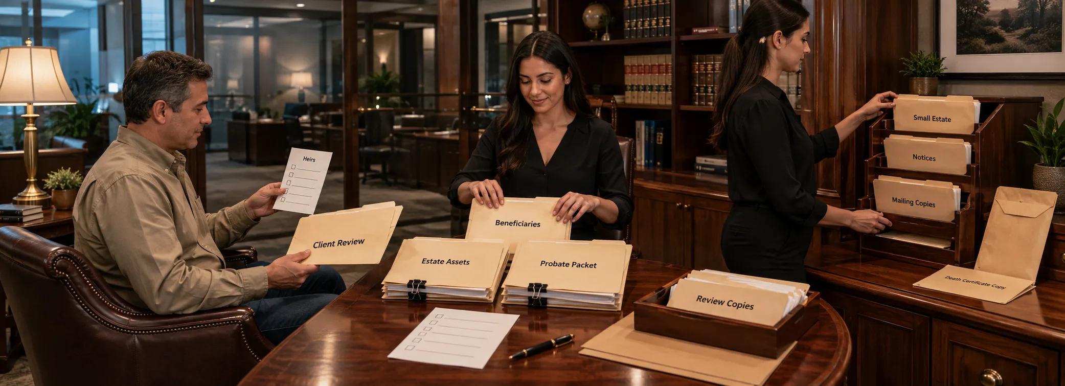 Inheritance document preparation, probate estate packets, heir paperwork, and paralegal document support from Court Documents