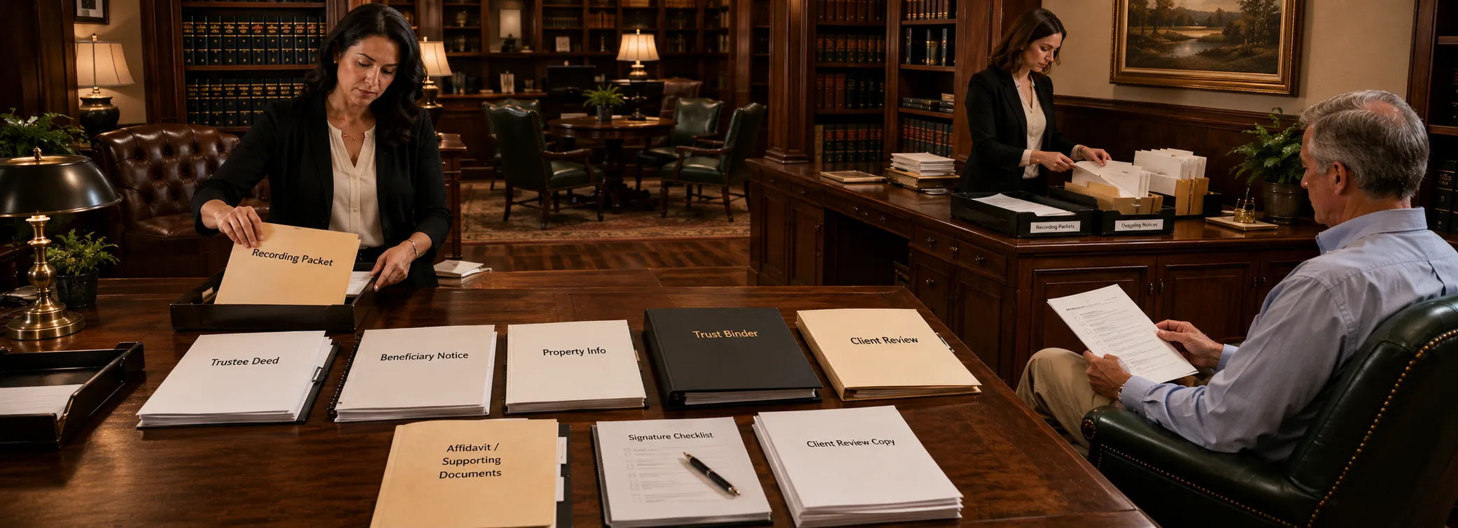 Trustee forms, trust administration paperwork, beneficiary notices, and paralegal document support from Court Documents